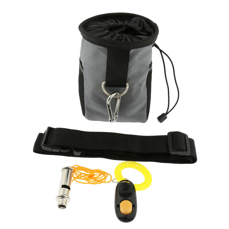 2pcs Dog Treat Bag Pet Training Snack Pouch Dog Walking Feed  Black/Gray