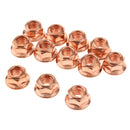 Pack-12 M8 Exhaust Lock Nut Copper Plated Steel 8mm Hex Fits for BMW 3 Series