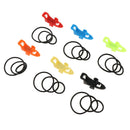 6pcs ABS Plastic Fishing Rod Hook Keeper Holder with Elastic Rubber O-Rings