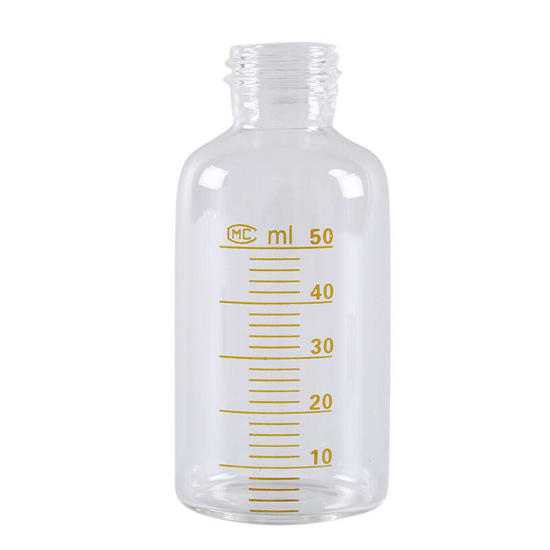 1pcs 50ml Scale lab glass vials bottles clear containers with black screw cap0K