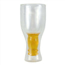 Double Down Beer Glass Insulated Walled Inverted Bottle Style Soda Drinking Mug