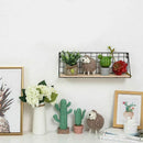 Wall Rack Iron Flower Vase Holder Multi-use Wooden & Iron Wall Sundries Hol