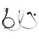 Earpiece Mic Flat Cable Earphone for Walkie Talkie Radio Black