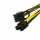 PCI-E 6-pin to 2x 6+2-pin (6-pin/8-pin) Power Splitter Extension Cable Express ^