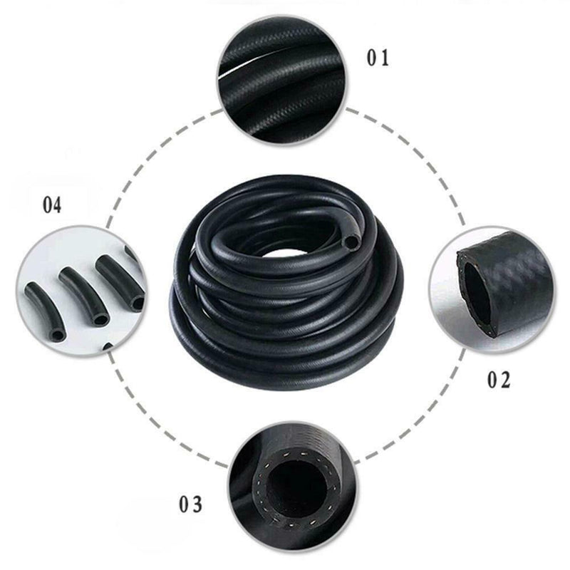 Universal Oil Resistant Rubber Tube Black Fuel Hose Oil Gas Line Practical