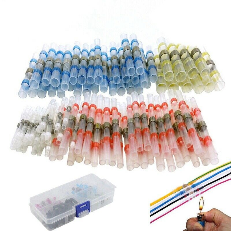 Waterproof 100PCS Solder Sleeve Heat Shrink Tube Wire Terminal Connectors 4 D9Y5