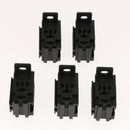 5 Pc 40a Relay Plug 4-pin Mounting Socket + Terminals Base Holder