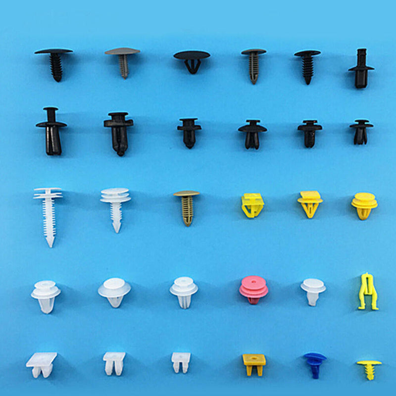 200pc/pack Car Auto Various Plastic Rivet Fasteners Push Pin Bumper Fender Panel