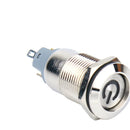 12mm Blue Light Metal Power Push Button Switch Latching Waterproof Flat 12V