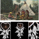 Heart Dream Catcher Hand Made Dream Catcher White Feather Home Wedding Deco X2O7