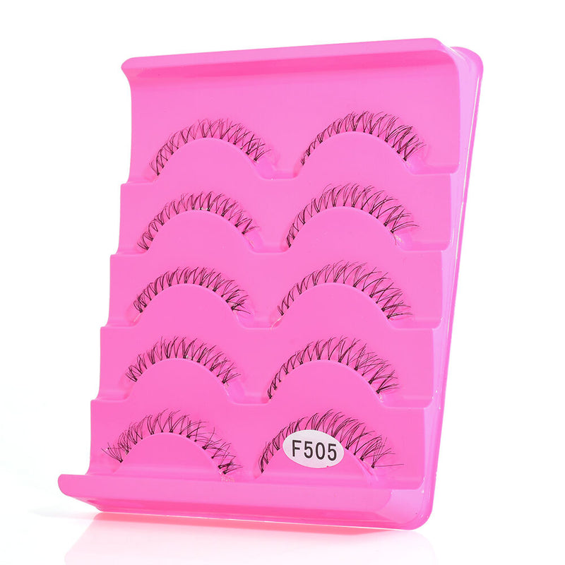 5Pairs Soft Lower Eye Lashes Under Bottom Natural Cross False Eyelashes black