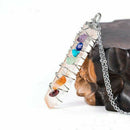 1x Healing Crystal 7 Chakra Stone Wire Wrap Quartz Reiki Pendulum Pendant Gift !