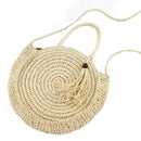 Round Fringed Straw Bag Shoulder Versatile Casual Handbags Paper Rope Woven