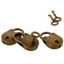 3 Pcs Retro Style Pig Lock Travel Luggage Small Padlock Key Suitcase Bronze