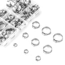 Stainless Steel Single Ear Hose Clamp, 80Pcs 6-23.6mm Crimp Hose Clamp Asso