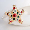 1x New Unisex Star Crystal Rhinestone Snowman Christmas Brooch Pin Xmas Gift  Gw