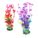 2 PACK, 19cm High Plastic Plant Fish Tank Artificial Narcissus Water Grass
