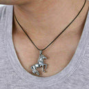 Steel cooler steel pendant necklace PU leather cord