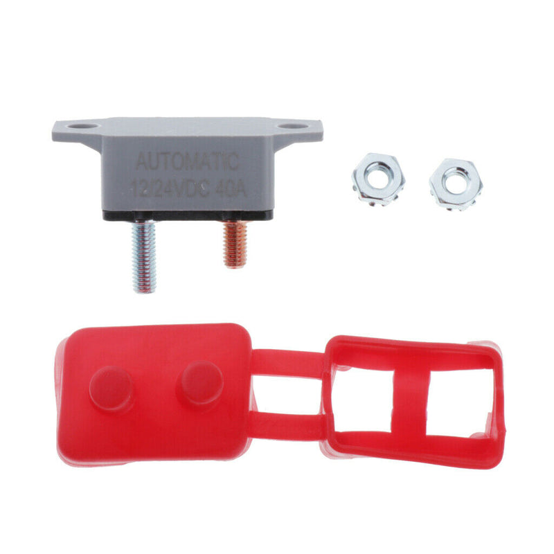 Auto Reset 12V 24V Circuit Breaker Car Automatic Fuse Metal Stud Bolt 40A 40Amp