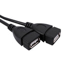 USB 2.0 A Male To 2 Dual USB Female Jack Y Splitter Hub Power Cord Adapter  Q1L9