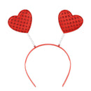 5PCS Red Love Heart Shaped Sequin Headband Valentine's Day Hair Hoop Hair L E6J4