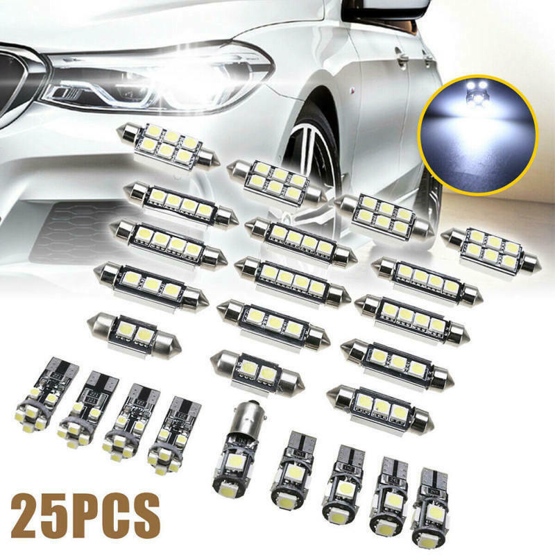 25pcs Car Interior White LED Lights Bulbs Kit for BMW X5 E70 M 2007-2013 fgd