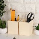 3-Pack Unfinished Wooden Pen and Pencil Holder Cups for Office Desk Organiz K2F1