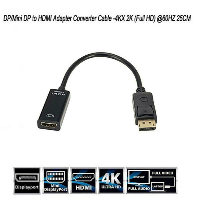 dp Display Port Male To HDMI Female Cable Converter Adapter 1080P  mu