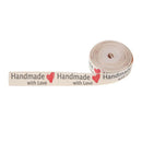 5 Yard Handmade with Love Pattern Ribbon Clothing Tape Label DIY Bowknot Craft