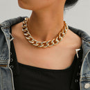 Punk Choker Necklace Rhinestone Hip Hop Thick Chunky Collar Women Jewelry A