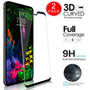2-PACK 9H Tempered Glass Film Display Protector Full Cover For LG G8 ThinQ