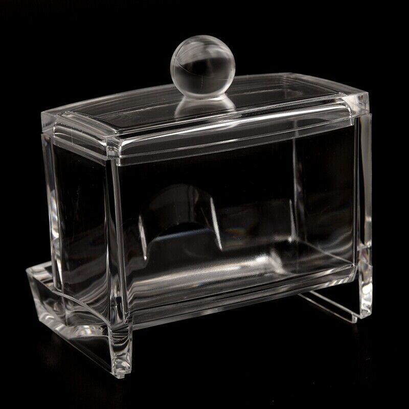 Clear Acrylic Cotton Swab Makeup Case Stick Box Storage Stand Rack Y4V7