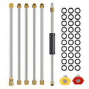 6 Pcs Pressure Washer Wand Extension Stainless Steel Extension Wand 7.5 Ft(