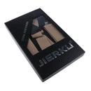 Men's Y-Shaped Adjustable Suspenders 4 Metal Clips, Elastic Straps Khaki