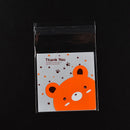100X Rabbit pattern self-adhesive plastic bags for Handmade biscuits snack EW3C