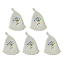 5x Natural Wool Hat Sauna Banya Bath House Head Protect Embroidered Cap