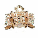Hair Clamp Claw Clip Metal Crystal Glass Coffee Women Hot 35x65mm