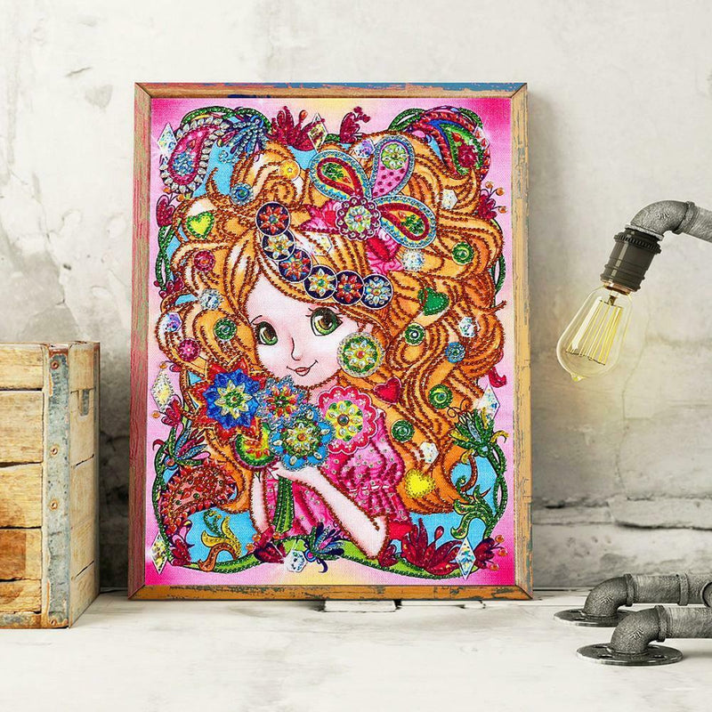 5D DIY Special Shaped Diamond Painting Girl Cross Stitch Mosaic Craft Kits