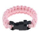 Outdoor Camping Hiking Survival Rope Paracord Bracelet with Buckle pink