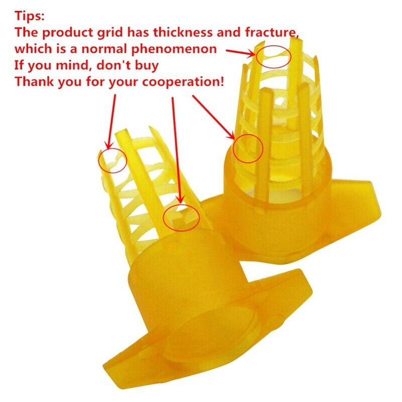 1X(30Pcs Beekeeping Tools Yellow Plastic Bee Queen Cage Protective Cover Be