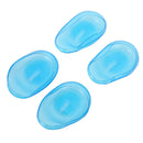 2Pair/4pcs Blue Clear Color Silicone Ear Cover Hair Dye Shield Protect BX