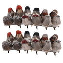 24Pcs Artificial Bird Feathered Realistic Sparrow Home Garden Decor Ornament