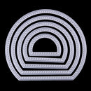 5 Pieces Semicircle/Moon Shape Card Maker Metal Die Cutting Dies