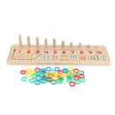 Wooden Math Toys Numbers Counting & Matching Blocks Set for Kids