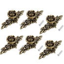 6 xRetro Bronze Rose Decor Kitchen Cabinet Drawer Handle Pull Knob Hardware