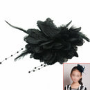 Feather Flower Bead Wrist Corsage Brooch Pin Hair Clip Bridal Fascinator GIB