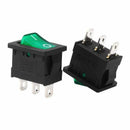 5Pcs AC 10A/125V 8A/250V SPST 3P 2 Position Green LED Light Boat Rocker Swi N1I3