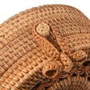 Handwoven Thick Classic Round Rattan grass Bag Brown