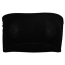 Black sexy strapless boob tube top bandeau bra wiping clubwear vest crop st