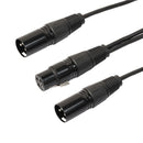 2 Pack of 3 Pin XLR Splitter Cable, Female to 2 Male XLR Y Cable - 1Ft